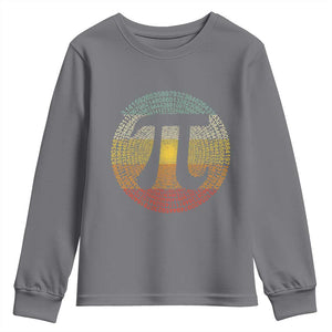 Pi Day Youth Sweatshirt 3,14 Pi Number Retro Symbol Math Science TS11 Charcoal Print Your Wear