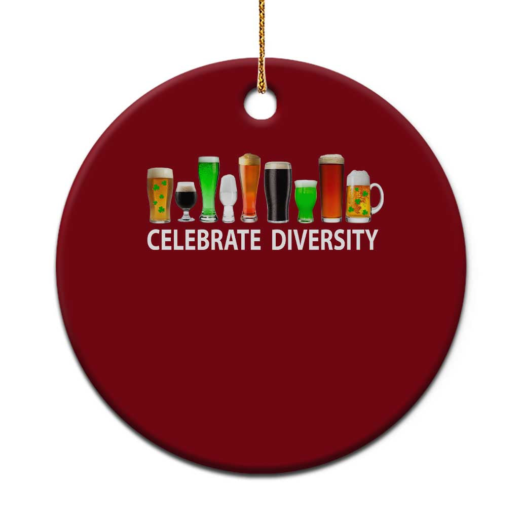 Celebrate Diversity St Patricks Day Beer Drinking Ceramic Ornament TS11 1pc Red Print Your Wear