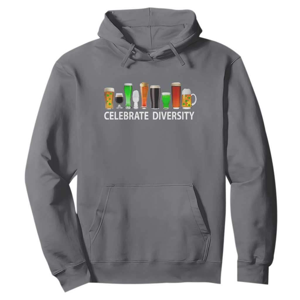 Celebrate Diversity St Patricks Day Beer Drinking Hoodie TS11 Charcoal Print Your Wear
