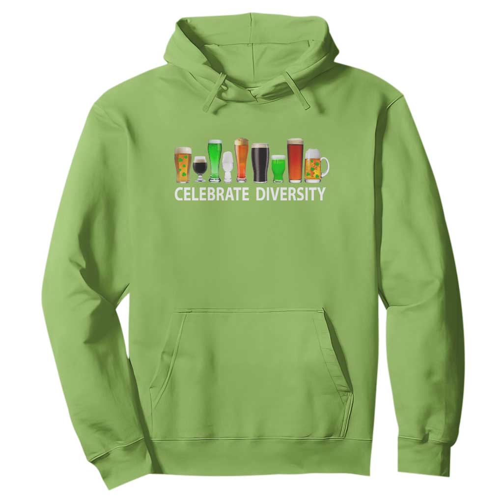 Celebrate Diversity St Patricks Day Beer Drinking Hoodie TS11 Lime Print Your Wear