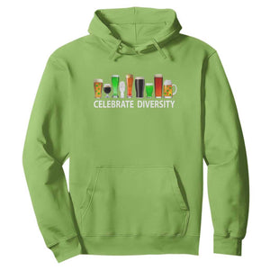 Celebrate Diversity St Patricks Day Beer Drinking Hoodie TS11 Lime Print Your Wear