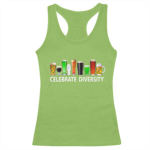 Celebrate Diversity St Patricks Day Beer Drinking Racerback Tank Top TS11 Lime Print Your Wear