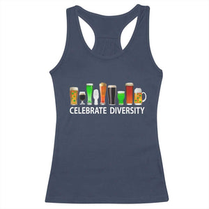 Celebrate Diversity St Patricks Day Beer Drinking Racerback Tank Top TS11 Navy Print Your Wear