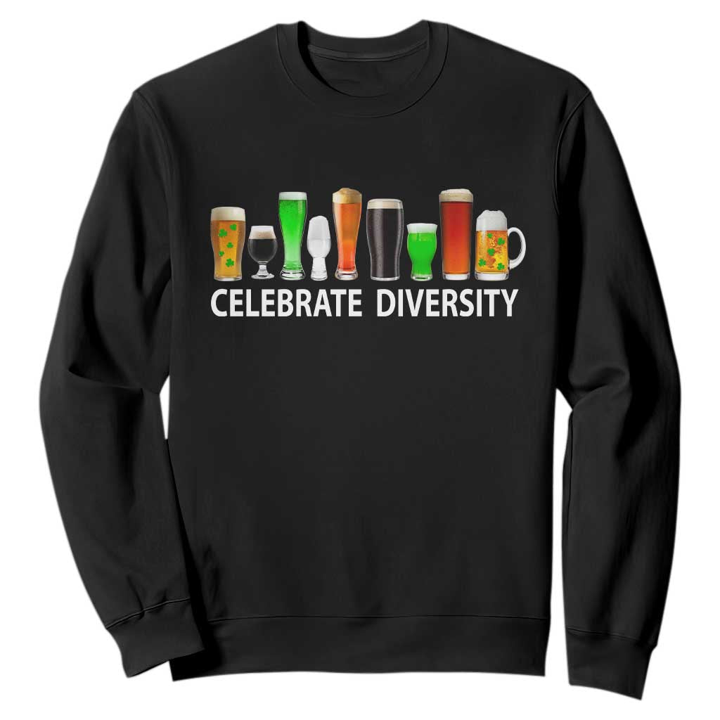 Celebrate Diversity St Patricks Day Beer Drinking Sweatshirt TS11 Black Print Your Wear