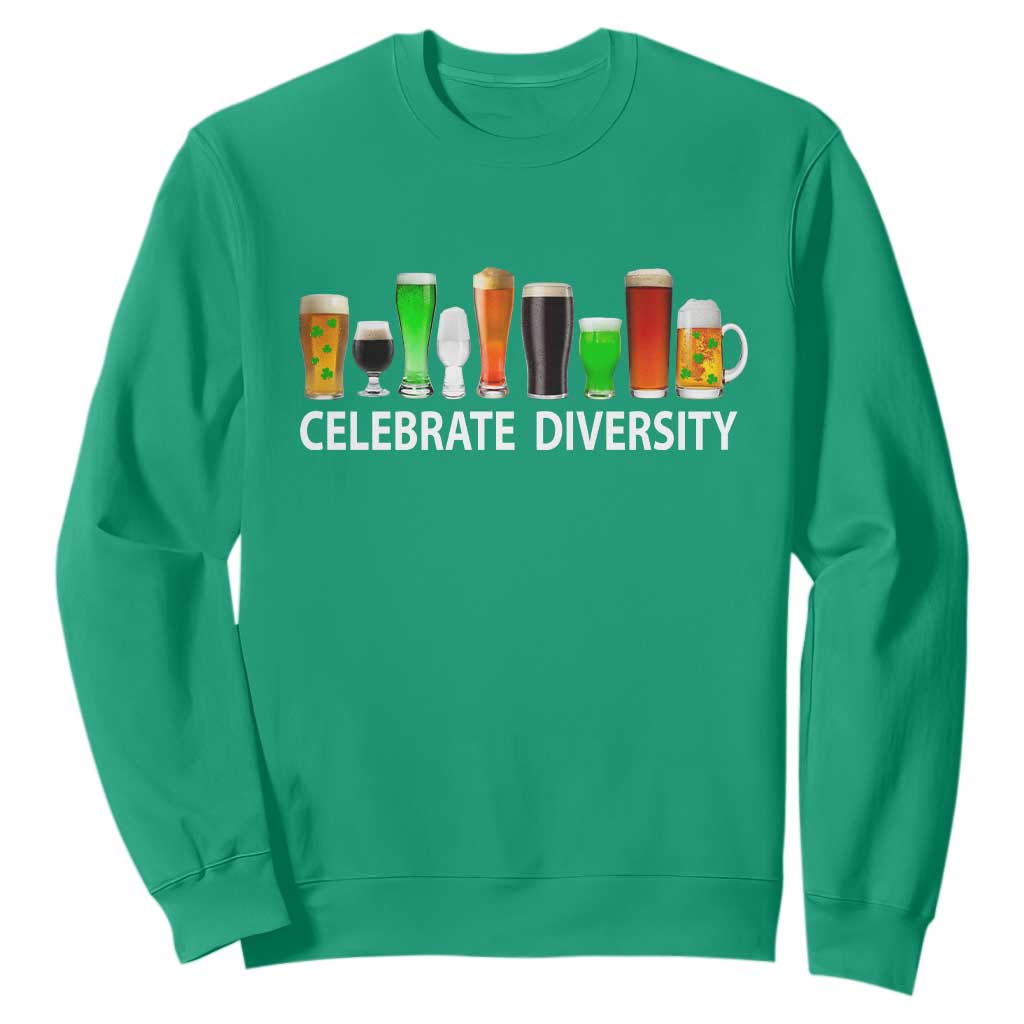 Celebrate Diversity St Patricks Day Beer Drinking Sweatshirt TS11 Irish Green Print Your Wear