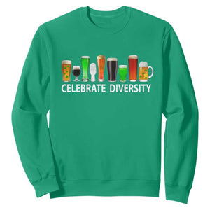 Celebrate Diversity St Patricks Day Beer Drinking Sweatshirt TS11 Irish Green Print Your Wear