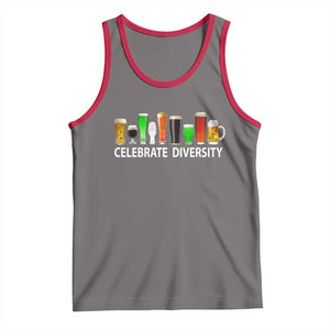 Celebrate Diversity St Patricks Day Beer Drinking Tank Top TS11 Deep Heather Red Print Your Wear