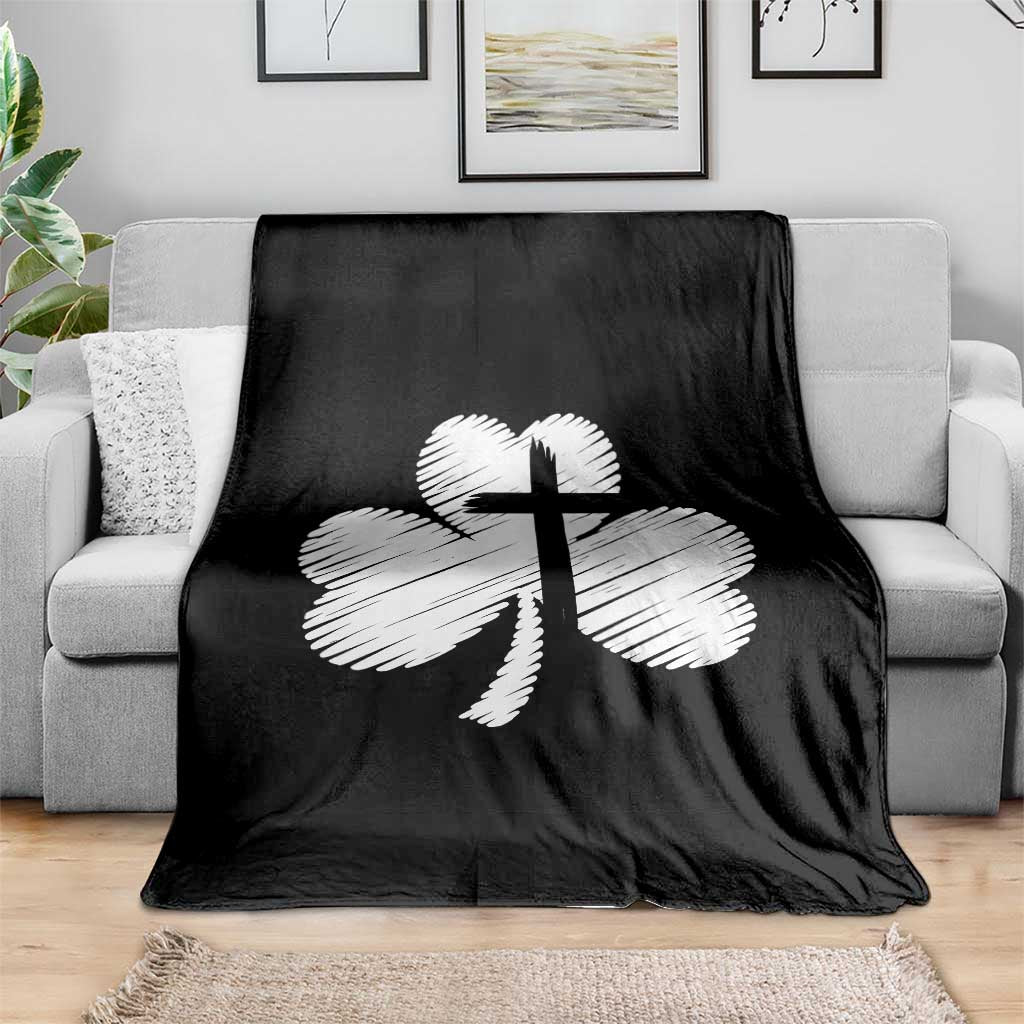 St Patricks Day Christian Religious Shamrock Cross Throw Blanket TS11 Print Your Wear