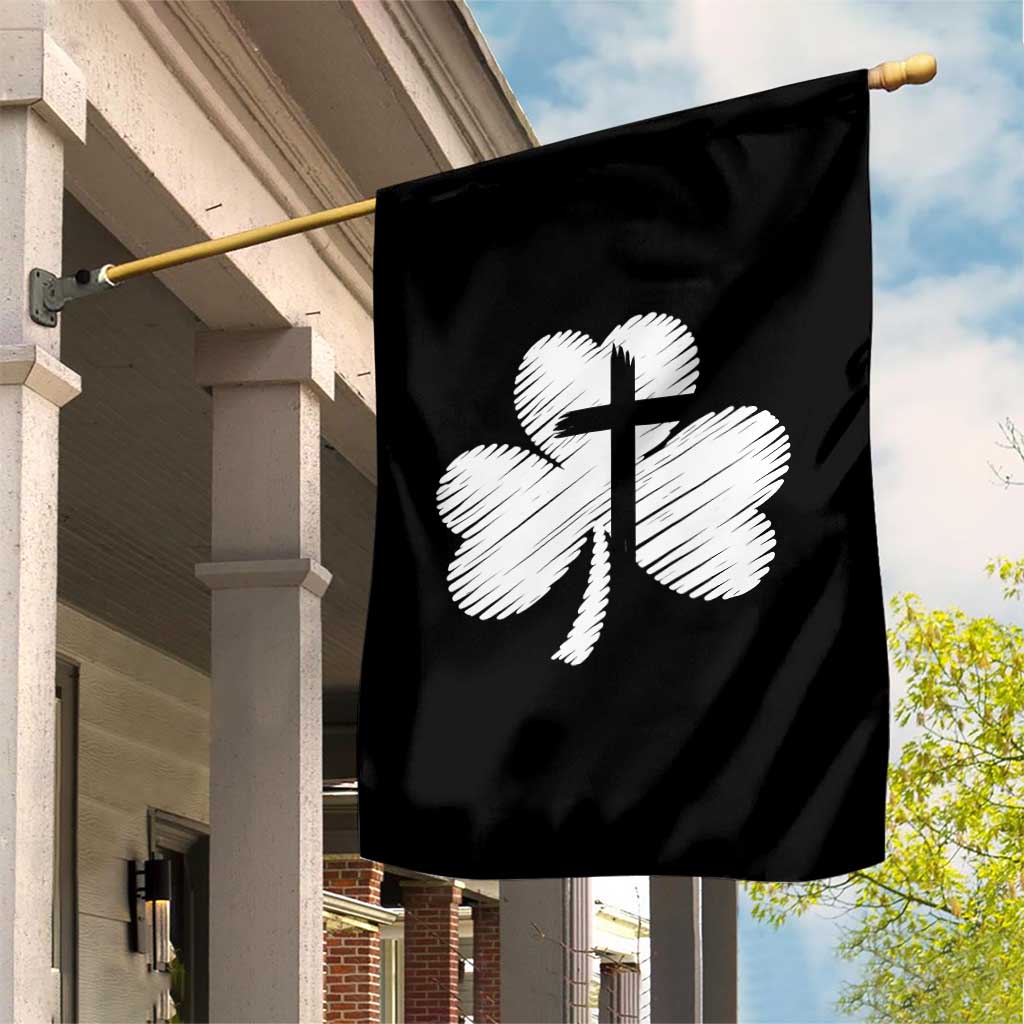 St Patricks Day Christian Religious Shamrock Cross Garden Flag TS11 Print Your Wear