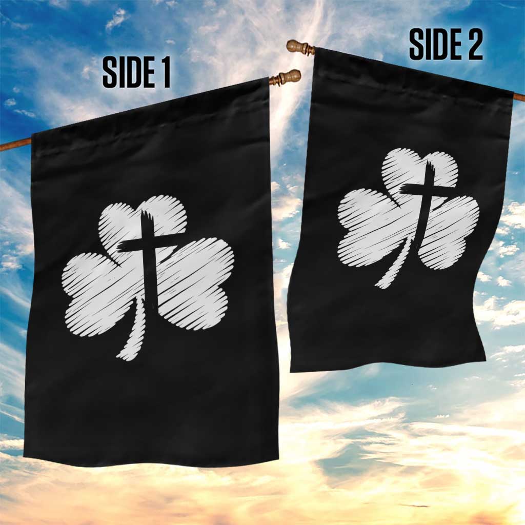St Patricks Day Christian Religious Shamrock Cross Garden Flag TS11 Print Your Wear