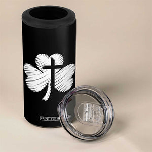 St Patricks Day Christian Religious Shamrock Cross 4 in 1 Can Cooler Tumbler TS11 Print Your Wear