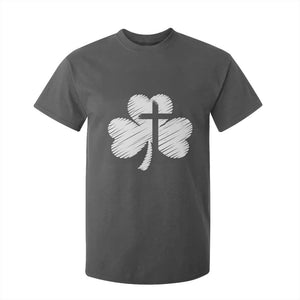 St Patricks Day Christian Religious Shamrock Cross T Shirt For Kid TS11 Dark Heather Print Your Wear