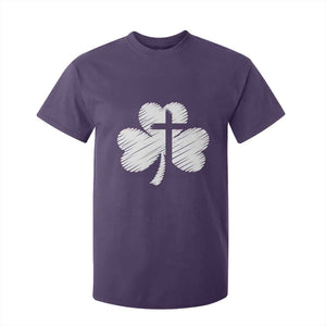 St Patricks Day Christian Religious Shamrock Cross T Shirt For Kid TS11 Purple Print Your Wear