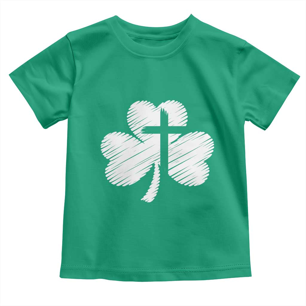 St Patricks Day Christian Religious Shamrock Cross Toddler T Shirt TS11 Irish Green Print Your Wear
