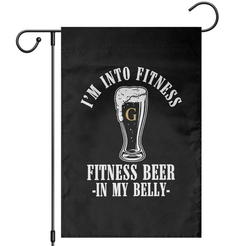 Funny Irish Stout Drinking Garden Flag I Am Into Fitness Fitting Beer In My Belly TS11 Black Print Your Wear