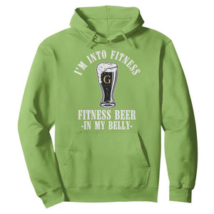 Funny Irish Stout Drinking Hoodie I Am Into Fitness Fitting Beer In My Belly TS11 Lime Print Your Wear