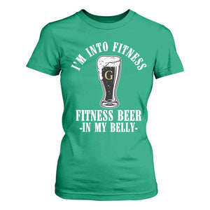 Funny Irish Stout Drinking T Shirt For Women I Am Into Fitness Fitting Beer In My Belly TS11 Irish Green Print Your Wear