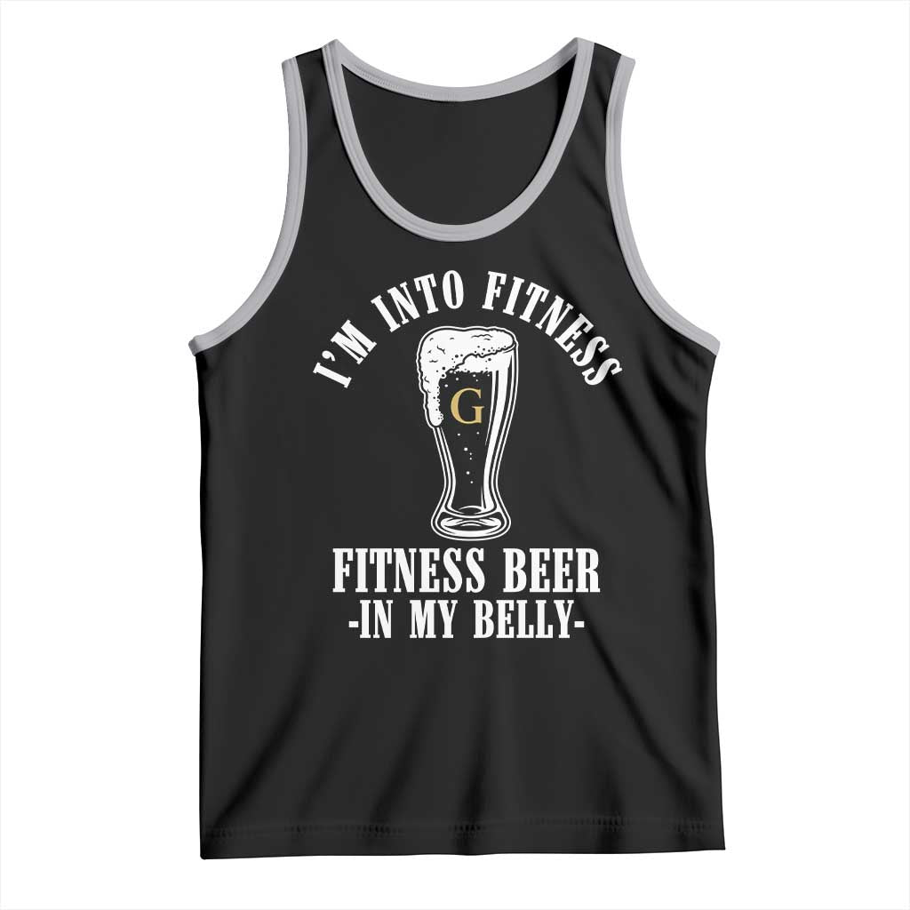 Funny Irish Stout Drinking Tank Top I Am Into Fitness Fitting Beer In My Belly TS11 Black Athletic Heather Print Your Wear
