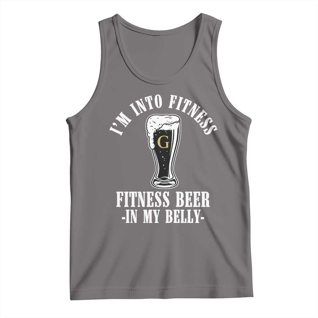 Funny Irish Stout Drinking Tank Top I Am Into Fitness Fitting Beer In My Belly TS11 Deep Heather Print Your Wear