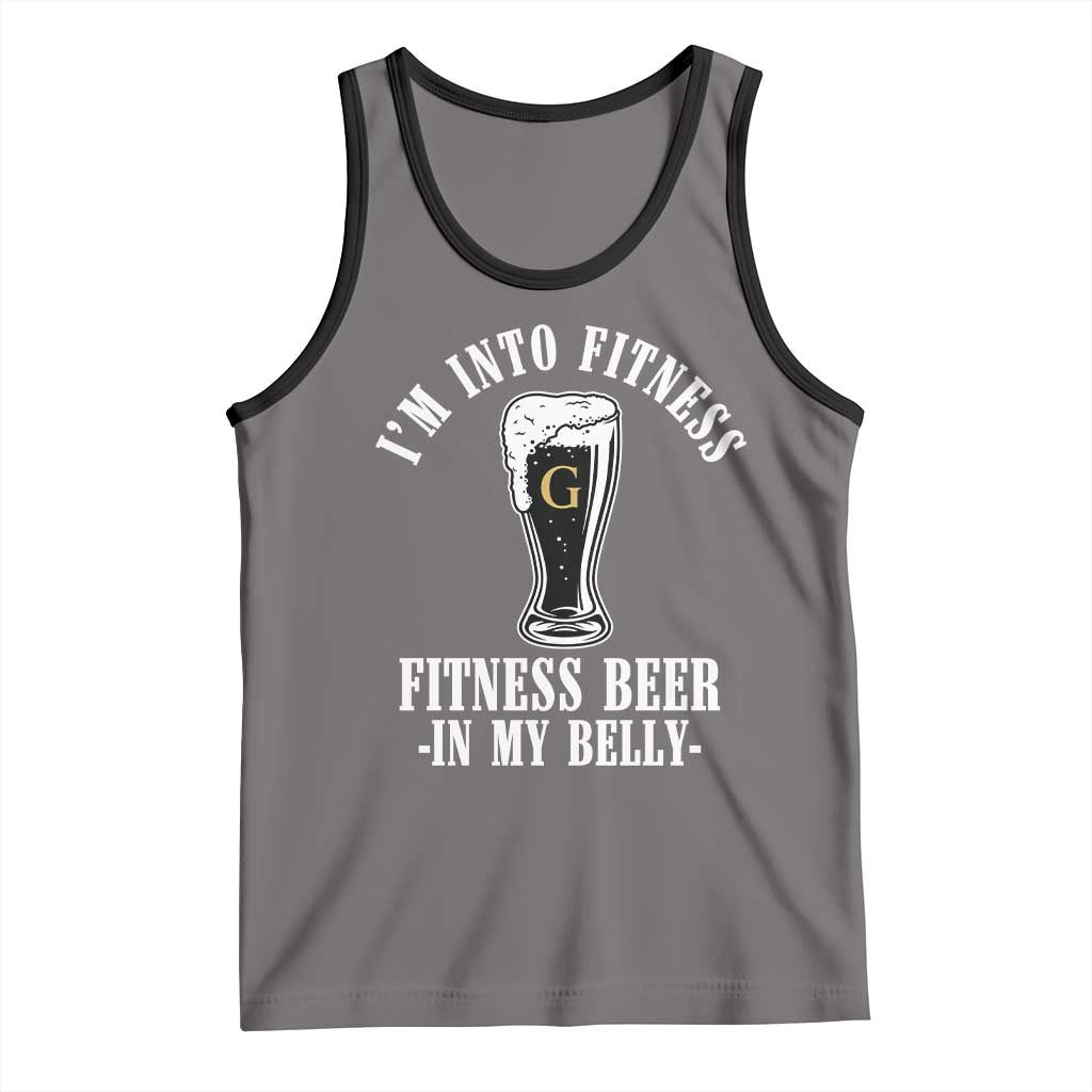 Funny Irish Stout Drinking Tank Top I Am Into Fitness Fitting Beer In My Belly TS11 Deep Heather Black Print Your Wear