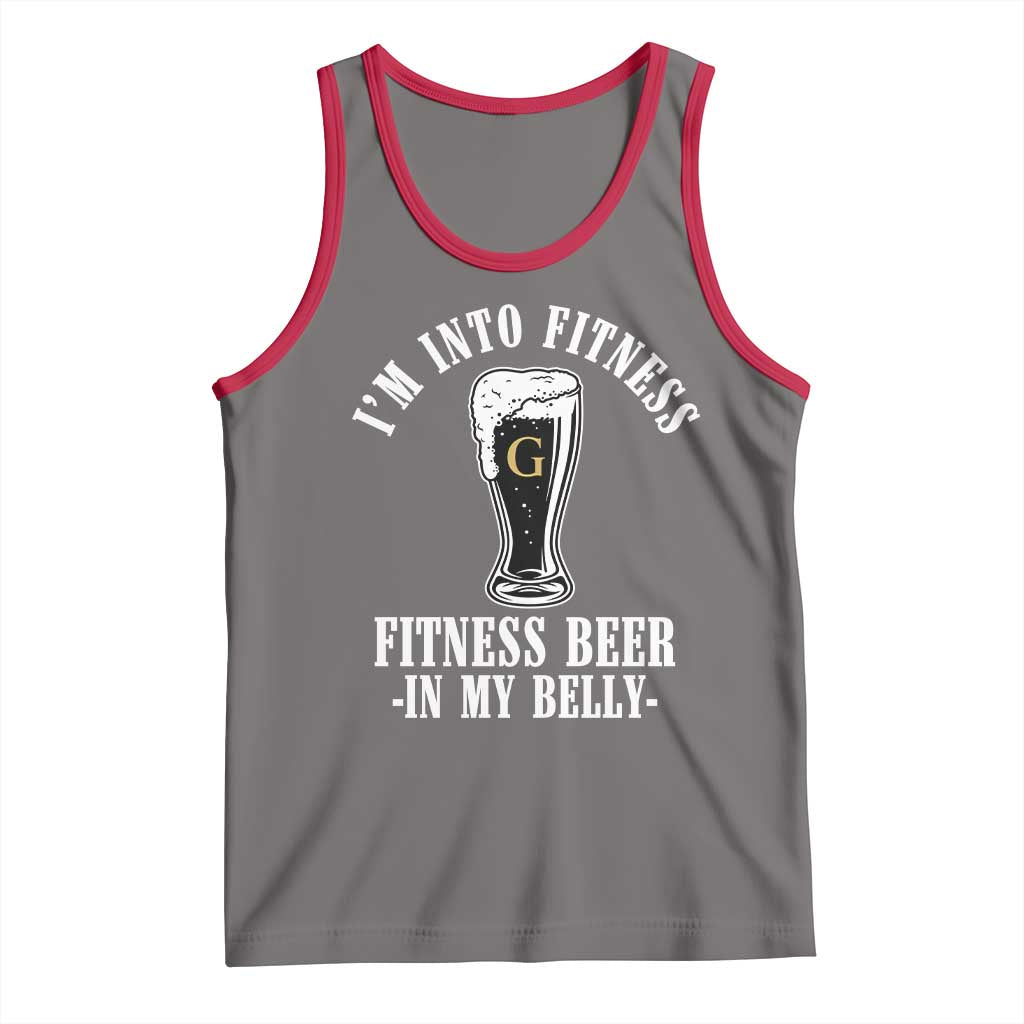 Funny Irish Stout Drinking Tank Top I Am Into Fitness Fitting Beer In My Belly TS11 Deep Heather Red Print Your Wear