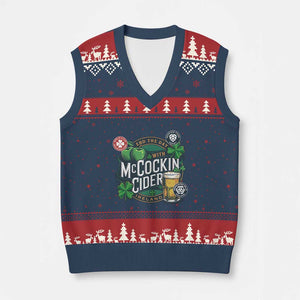 End The Day With McCockin Cider V-Neck Knit Sweater Vest Ireland Beer Lover St Patricks Day Humor TS11 Navy Red Print Your Wear