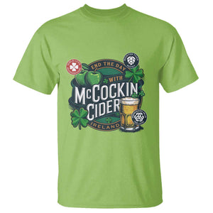 End The Day With McCockin Cider T Shirt - Ireland Beer Lover St Patricks Day Humor TS11 Lime Print Your Wear