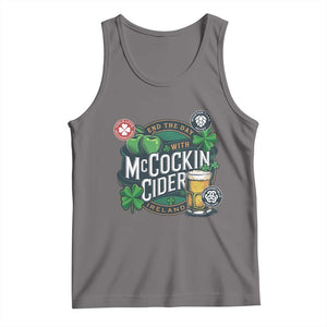 End The Day With McCockin Cider Tank Top Ireland Beer Lover St Patricks Day Humor TS11 Deep Heather Print Your Wear