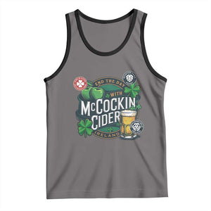 End The Day With McCockin Cider Tank Top Ireland Beer Lover St Patricks Day Humor TS11 Deep Heather Black Print Your Wear