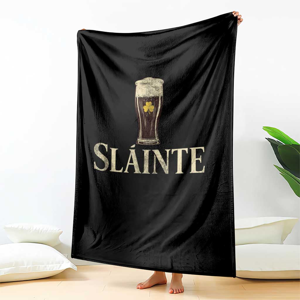 Funny Slainte Stout Beer Irish Drinking St Patricks Day Throw Blanket TS11 Print Your Wear