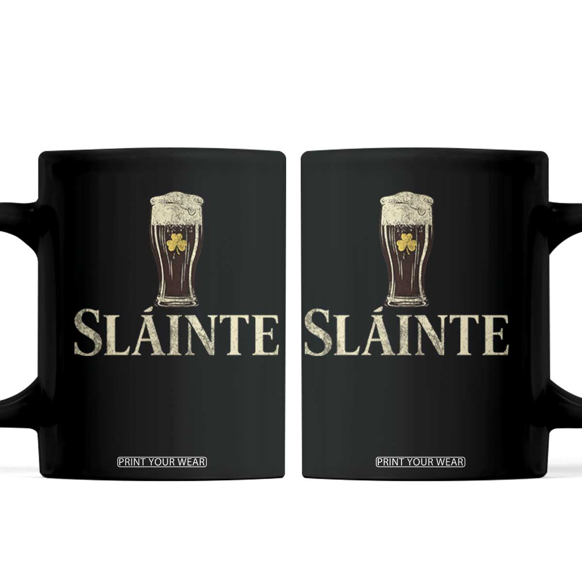 Funny Slainte Stout Beer Irish Drinking St Patricks Day Coffee Mug TS11 Black Print Your Wear