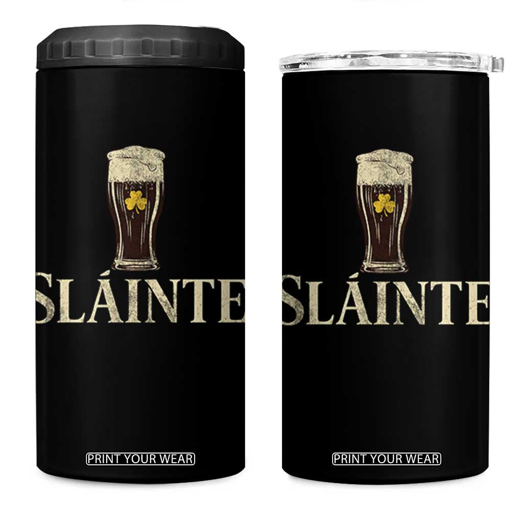 Funny Slainte Stout Beer Irish Drinking St Patricks Day 4 in 1 Can Cooler Tumbler TS11 One Size: 16 oz Black Print Your Wear