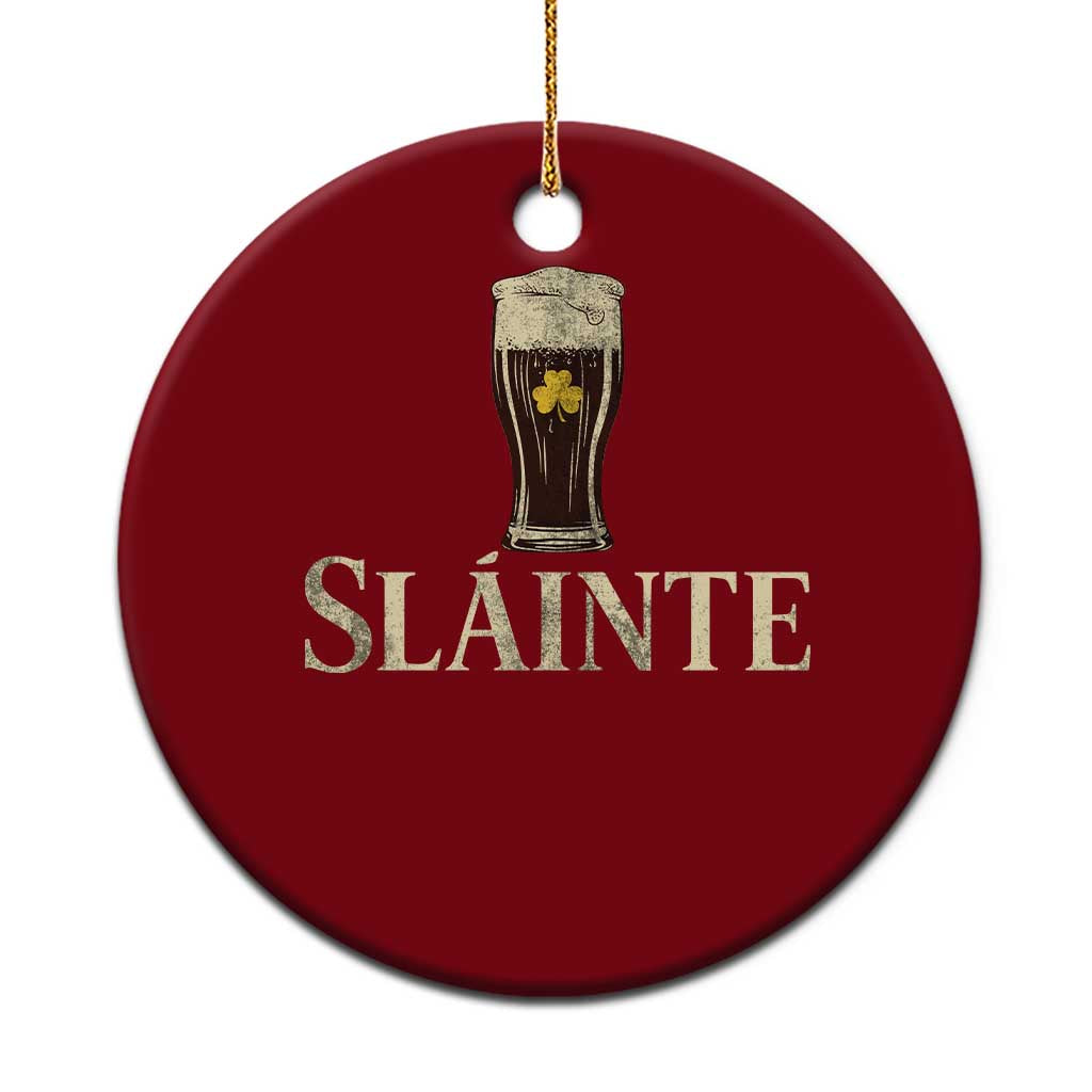 Funny Slainte Stout Beer Irish Drinking St Patricks Day Ceramic Ornament TS11 1pc Red Print Your Wear