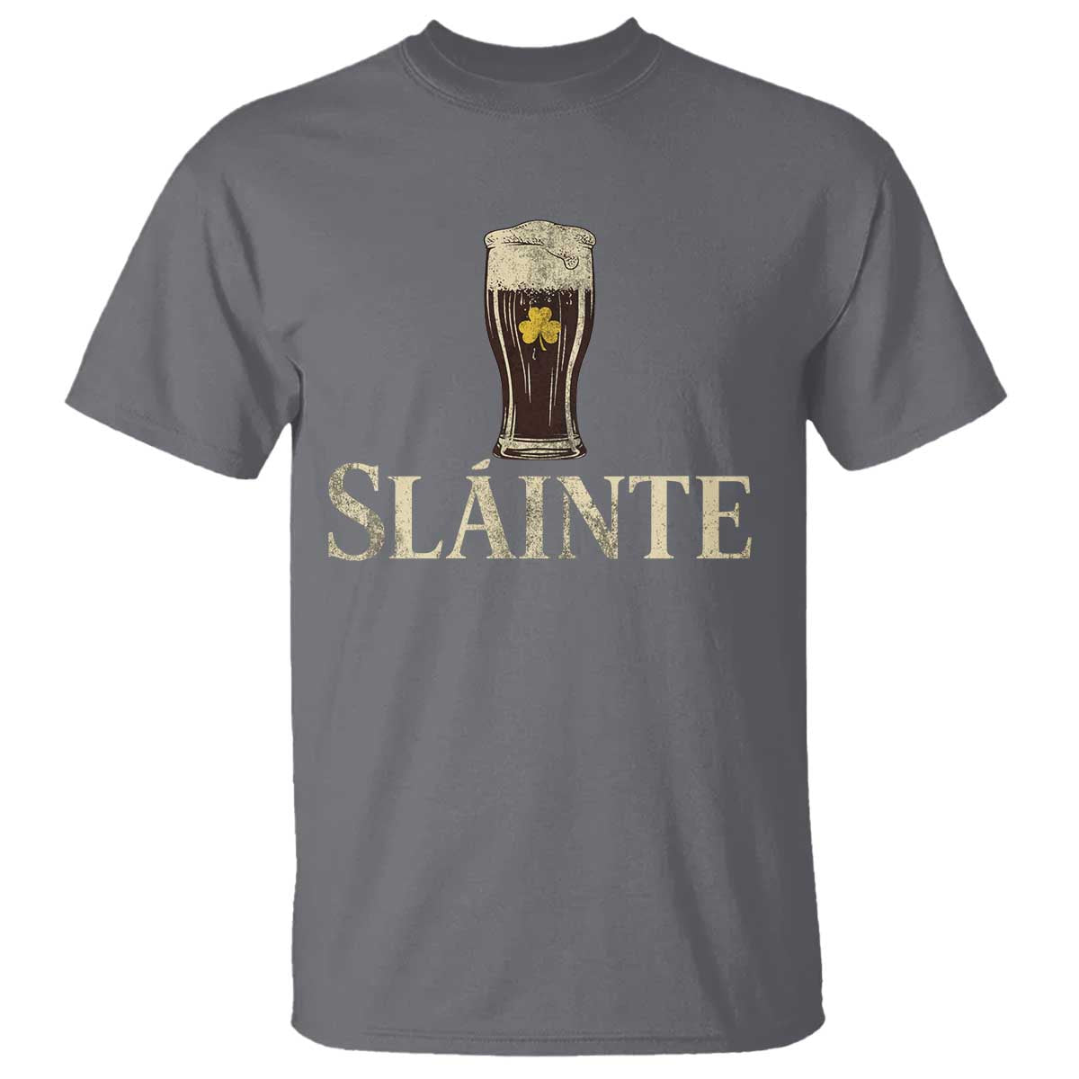 Funny Slainte Stout Beer Irish Drinking St Patricks Day T Shirt TS11 Charcoal Print Your Wear