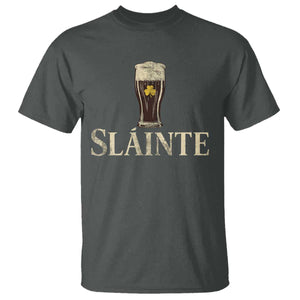 Funny Slainte Stout Beer Irish Drinking St Patricks Day T Shirt TS11 Dark Heather Print Your Wear