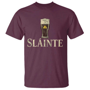 Funny Slainte Stout Beer Irish Drinking St Patricks Day T Shirt TS11 Maroon Print Your Wear