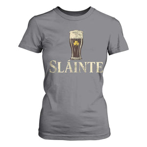 Funny Slainte Stout Beer Irish Drinking St Patricks Day T Shirt For Women TS11 Charcoal Print Your Wear