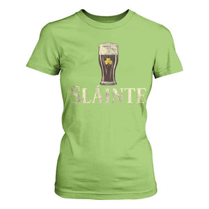 Funny Slainte Stout Beer Irish Drinking St Patricks Day T Shirt For Women TS11 Lime Print Your Wear