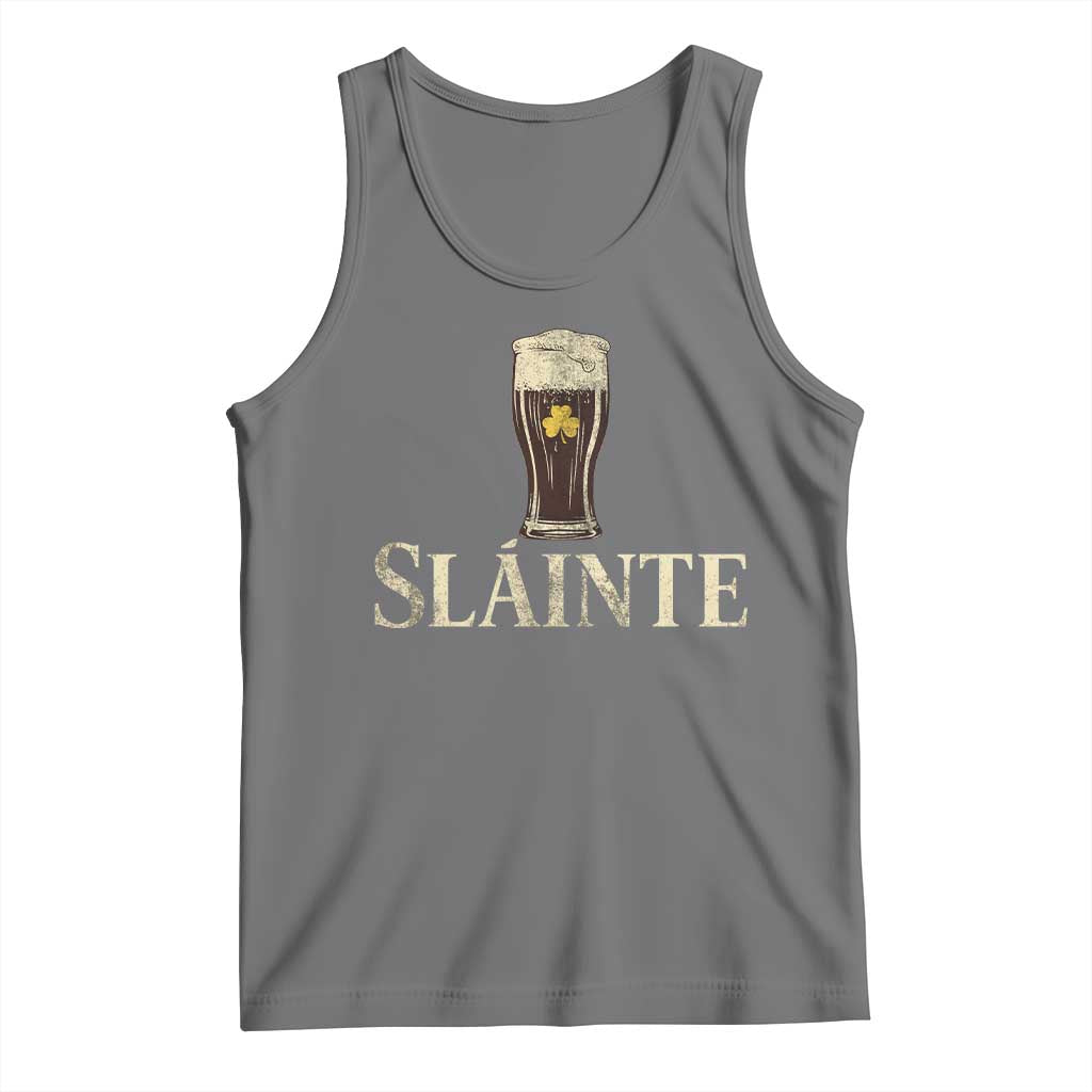 Funny Slainte Stout Beer Irish Drinking St Patricks Day Tank Top TS11 Black Heather Print Your Wear