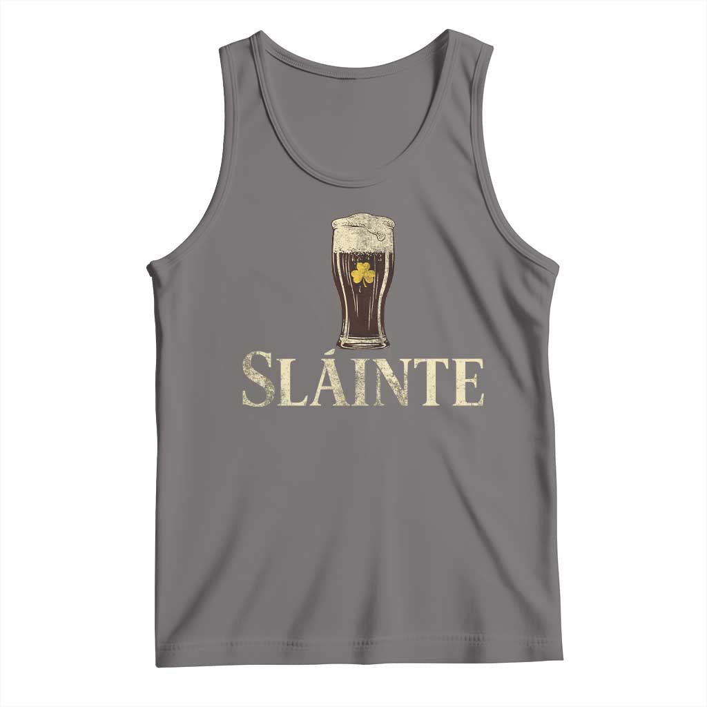 Funny Slainte Stout Beer Irish Drinking St Patricks Day Tank Top TS11 Deep Heather Print Your Wear