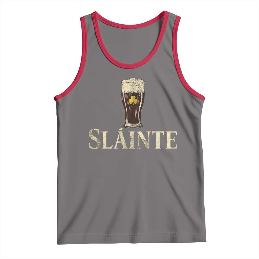 Funny Slainte Stout Beer Irish Drinking St Patricks Day Tank Top TS11 Deep Heather Red Print Your Wear