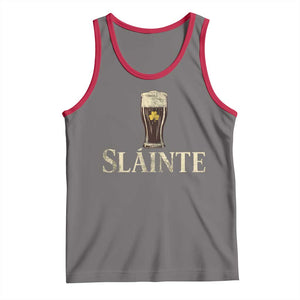 Funny Slainte Stout Beer Irish Drinking St Patricks Day Tank Top TS11 Deep Heather Red Print Your Wear