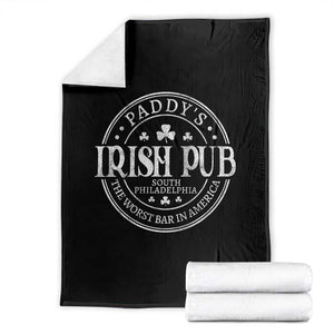 Funny Paddys Irish Pub Throw Blanket The Worst Bar In America St Patricks Day Beer Drinking TS11 Black Print Your Wear