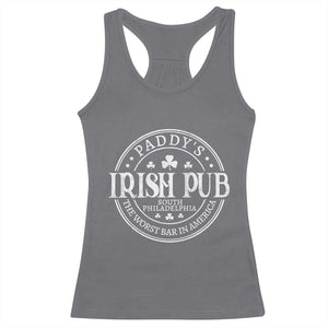Funny Paddys Irish Pub Racerback Tank Top The Worst Bar In America St Patricks Day Beer Drinking TS11 Charcoal Print Your Wear