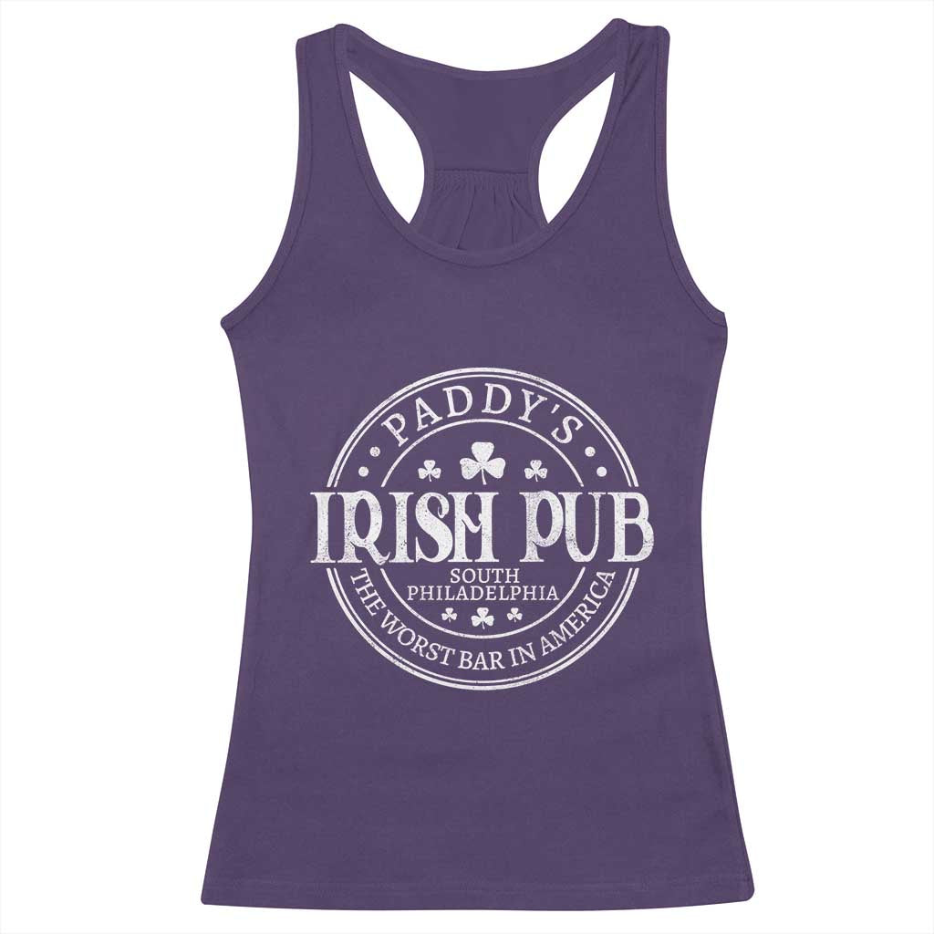 Funny Paddys Irish Pub Racerback Tank Top The Worst Bar In America St Patricks Day Beer Drinking TS11 Purple Print Your Wear