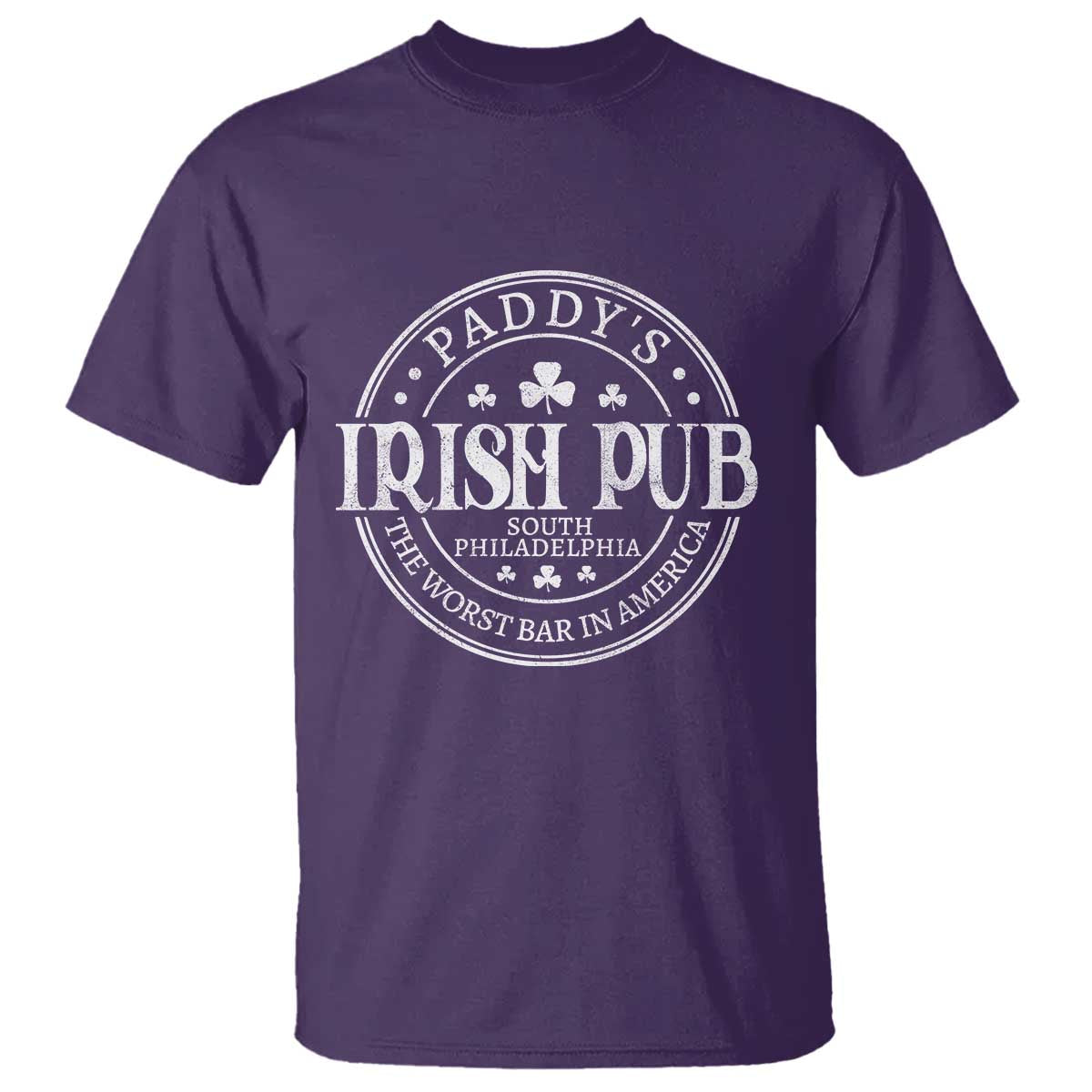 Funny Paddys Irish Pub T Shirt The Worst Bar In America St Patricks Day Beer Drinking TS11 Purple Print Your Wear
