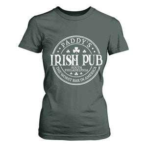 Funny Paddys Irish Pub T Shirt For Women The Worst Bar In America St Patricks Day Beer Drinking TS11 Dark Forest Green Print Your Wear