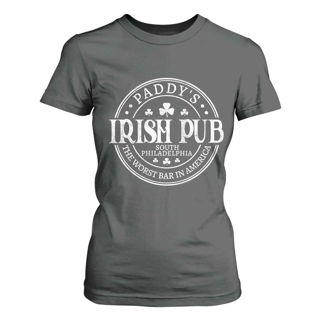Funny Paddys Irish Pub T Shirt For Women The Worst Bar In America St Patricks Day Beer Drinking TS11 Dark Heather Print Your Wear