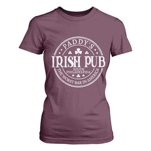 Funny Paddys Irish Pub T Shirt For Women The Worst Bar In America St Patricks Day Beer Drinking TS11 Maroon Print Your Wear