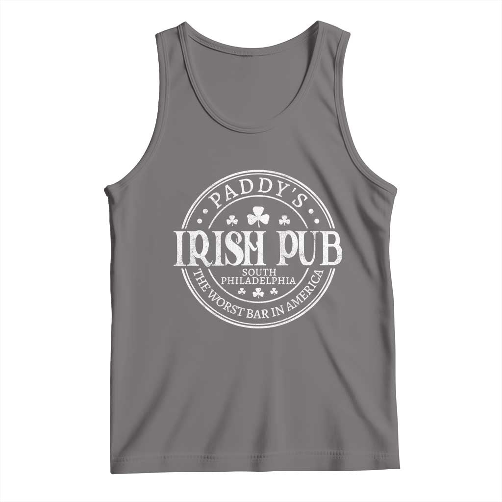 Funny Paddys Irish Pub Tank Top The Worst Bar In America St Patricks Day Beer Drinking TS11 Deep Heather Print Your Wear